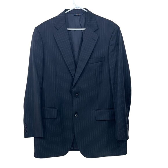 Brooks Brothers 1818 Madison Mens Size 42 100% Wool Navy Blazer Vintage USA Made - Picture 1 of 10